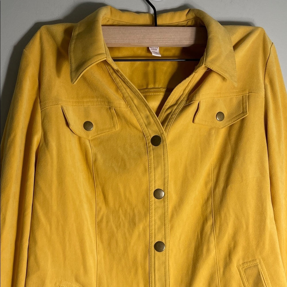 JM Collection Mustard Utility Jacket - Picture 3 of 5